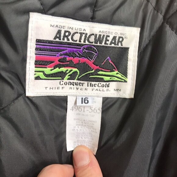 Vintage Arctic Cat Youth Snowmobile Bibs Size 16 Style No. 4961-565 - Picture 5 of 6